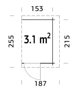 Palmako Anbauten > Anbauschuppen, ca. B187/H183/T255 cm