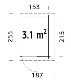 Palmako Anbauschuppen, ca. B187/H183/T255 cm Natur Sale