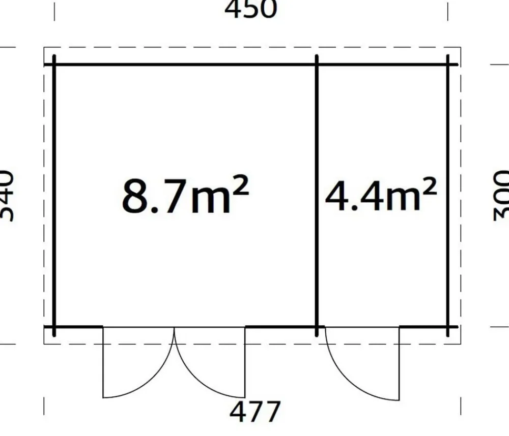 Palmako Gartenhaus Ella, ca. B477/H214/T340 cm Grau Best
