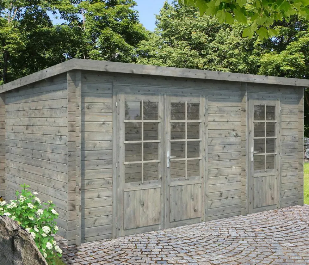 Palmako Gartenhaus Ella, ca. B477/H214/T340 cm Grau Best