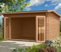 Palmako Gartenhaus Ines, ca. B434/H249/T379 cm Braun Sale