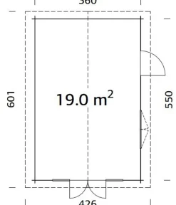 Palmako Gartenhaus Irene, ca. B426/H276/T598 cm Grau Clearance