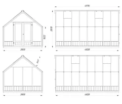 Palmako Gewächshaus Emilia, ca. B300/H288/T498 cm Dunkelgrau Outlet