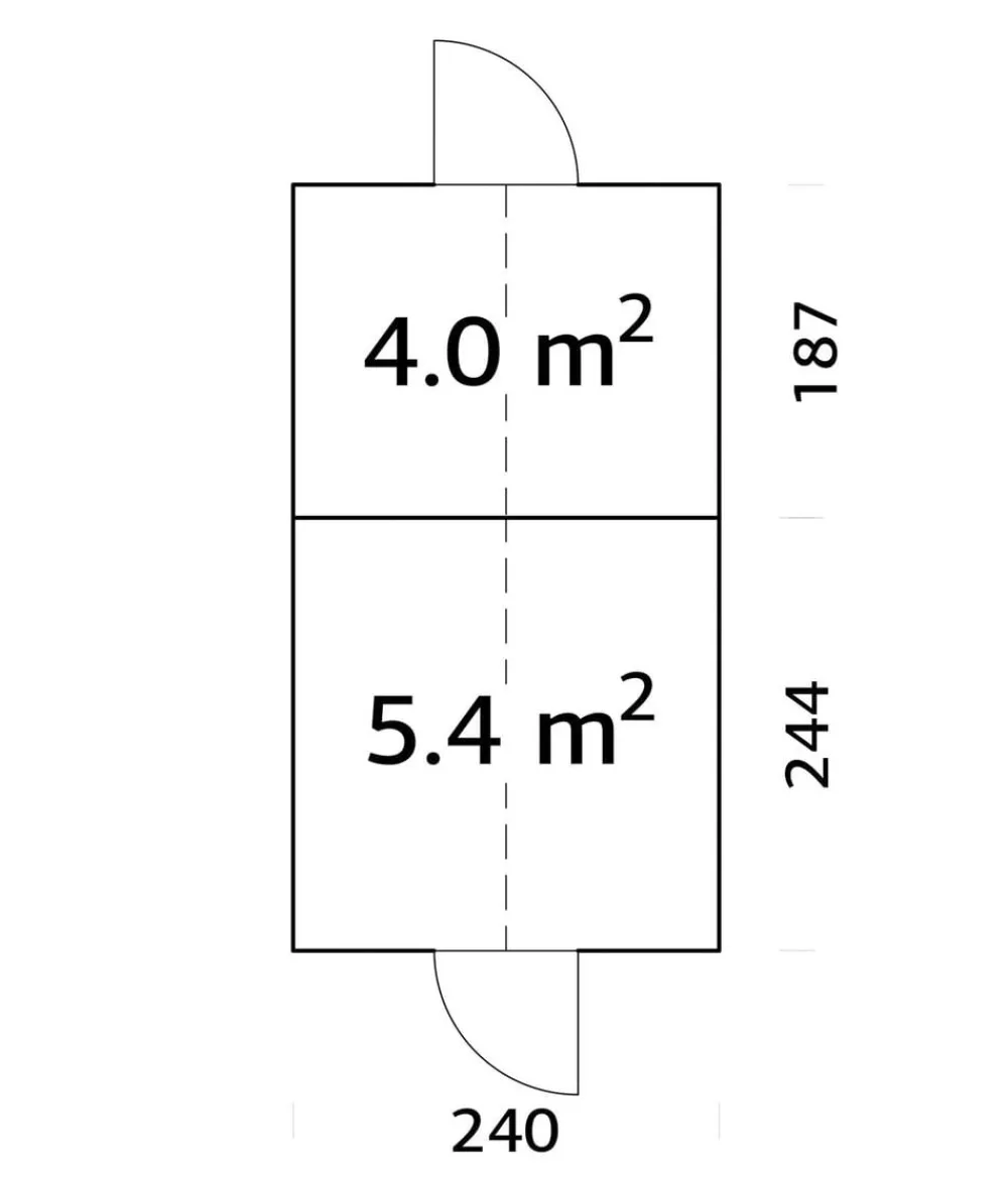 Palmako Gewächshäuser - Gewächshaus Emilia mit Anbau, ca. B240/H286/T456 cm Dunkelgrau