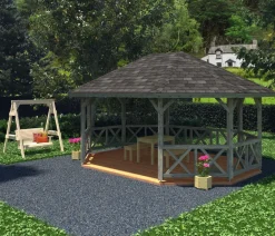 Palmako Pavillons - Pavillon Betty ca. B701/H362/T551 cm Grau
