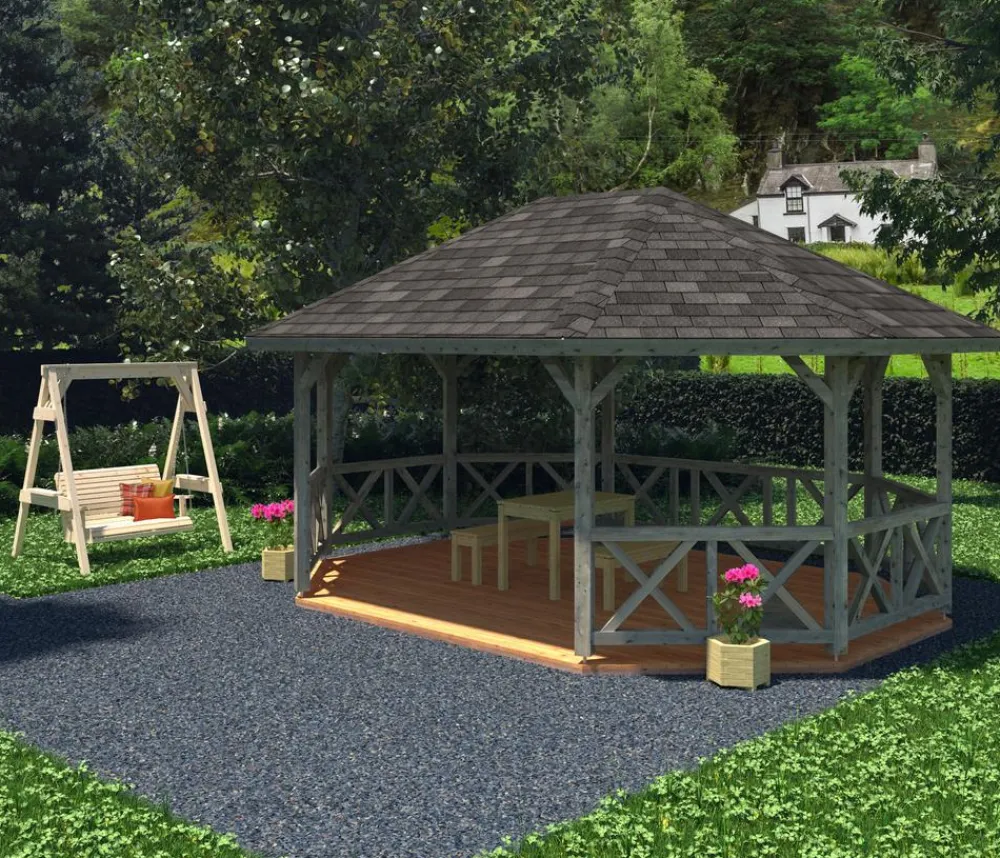Palmako Pavillons - Pavillon Betty ca. B701/H362/T551 cm Grau