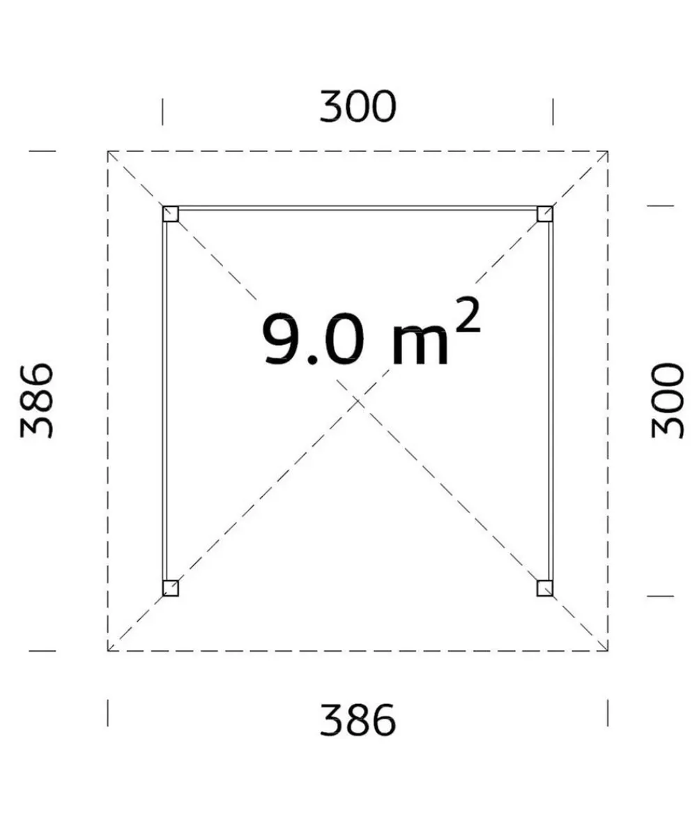 Palmako Pavillons > Pavillon Betty, ca. B386/H323/T386 cm