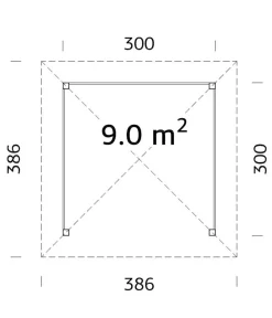 Palmako Pavillons - Pavillon Betty, ca. B386/H323/T386 cm Braun