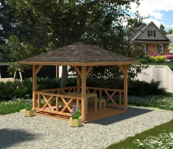 Palmako Pavillons - Pavillon Betty, ca. B386/H323/T386 cm Braun