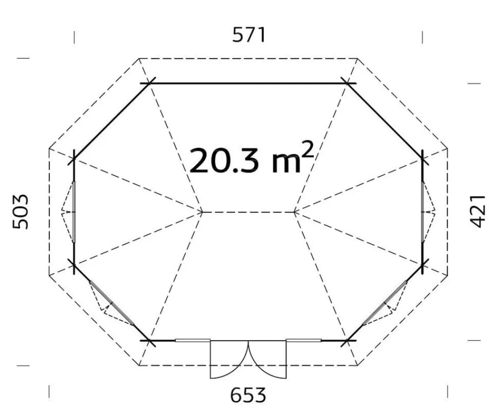 Palmako Pavillons - Pavillon Hanna, ca. B653/H371/T503 cm Grau