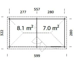 Palmako Pavillon Melanie, ca. B599/H307/T322 cm Natur Best