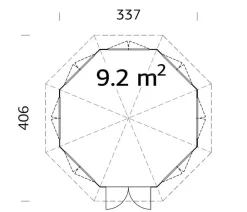 Palmako Pavillons > Pavillon Veronica 6, ca. B407/H326/T407 cm