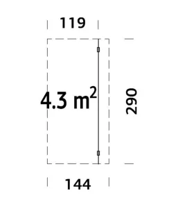 Palmako Anbauten > Schleppdach für Gartenhäuser, ca. B169/H250/T290 cm