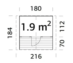 Palmako Gartenspielgeräte - Spielhaus Felix, ca. B216/H169/T184 cm Natur