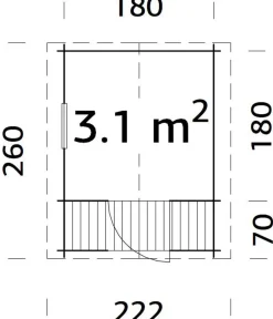 Palmako Gartenspielgeräte - Spielhaus Stina, ca. B222/H193/T260 cm Natur