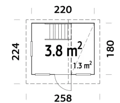 Palmako Spielhaus Tom, ca. B258/H228/T224 cm Natur Best