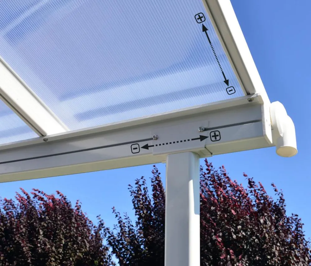 Palram Pergolen - Terassenüberdachung Sierra, ca. B447,5/H300/T228 cm Weiß