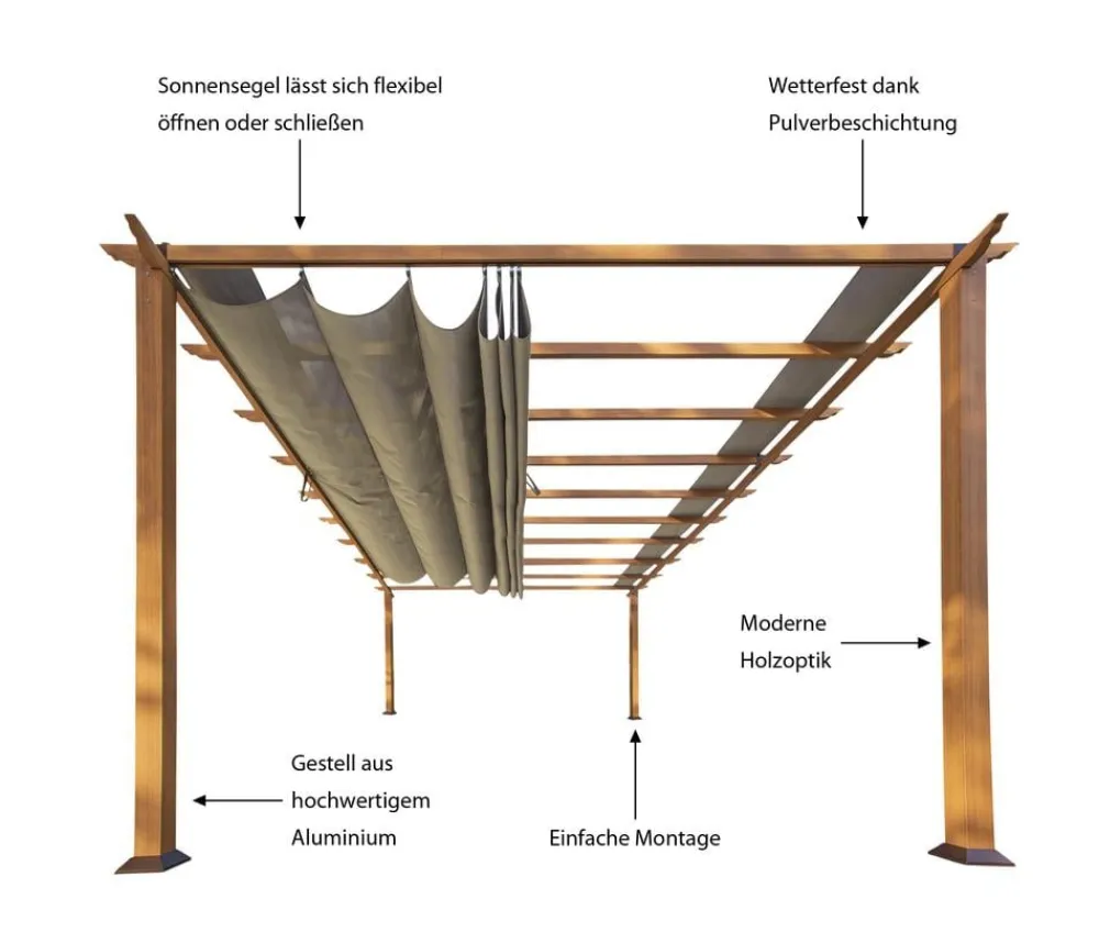 Paragon Outdoor Pergolen > Pavillon Florenz, ca. B505/H236/T350 cm