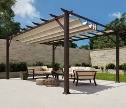 Paragon Outdoor Pavillon Florenz, ca. B505/H236/T350 cm Dunkelbraun New