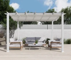 Paragon Outdoor -Pergola Florida 1111, inkl. Sonnensegel , ca. B350,4/H235/T350 cm Weiß