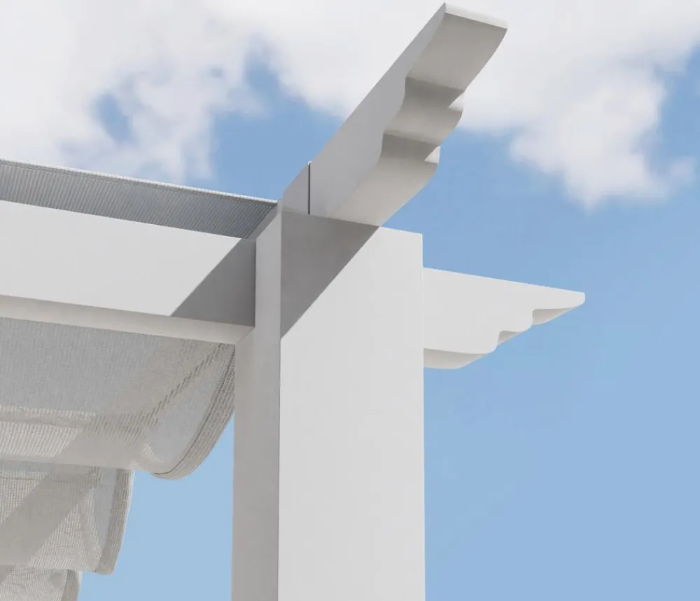 Paragon Outdoor -Pergola Florida 1111, inkl. Sonnensegel , ca. B350,4/H235/T350 cm Weiß
