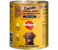 Pedigree® Nassfutter Hund > Nassfutter für Hunde Adult, Kaninchen- und Leber-Mix in Sauce, 12x800 g