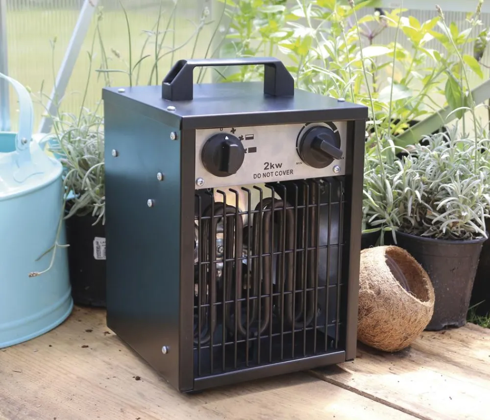 Pergart Gewächshaus Zubehör - Elektroheizung Cephei 2 kW, ca. B21/H33/T20 cm Schwarz