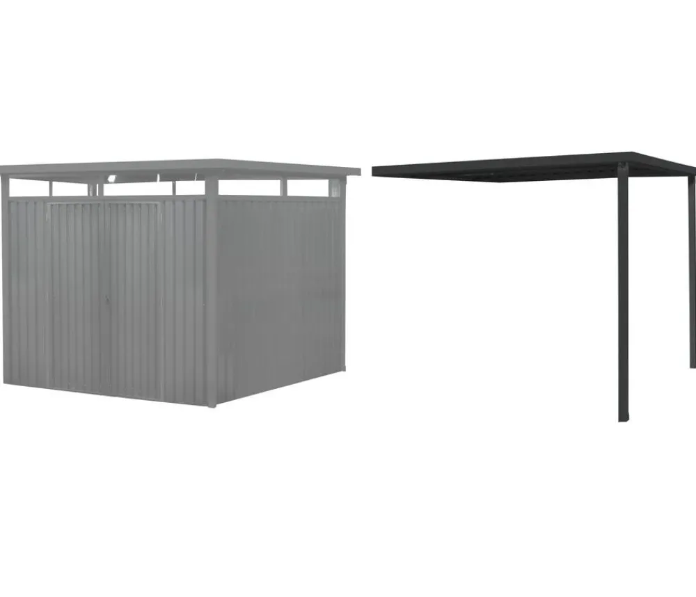 Pergart Gartenhäuser & Gerätehäuser - Metallgerätehaus Basel inkl. Schleppdach Anthrazit