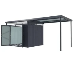 Pergart Gartenhäuser & Gerätehäuser - Metallgerätehaus Basel inkl. Schleppdach Anthrazit