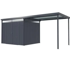 Pergart Gartenhäuser & Gerätehäuser - Metallgerätehaus Basel inkl. Schleppdach Anthrazit