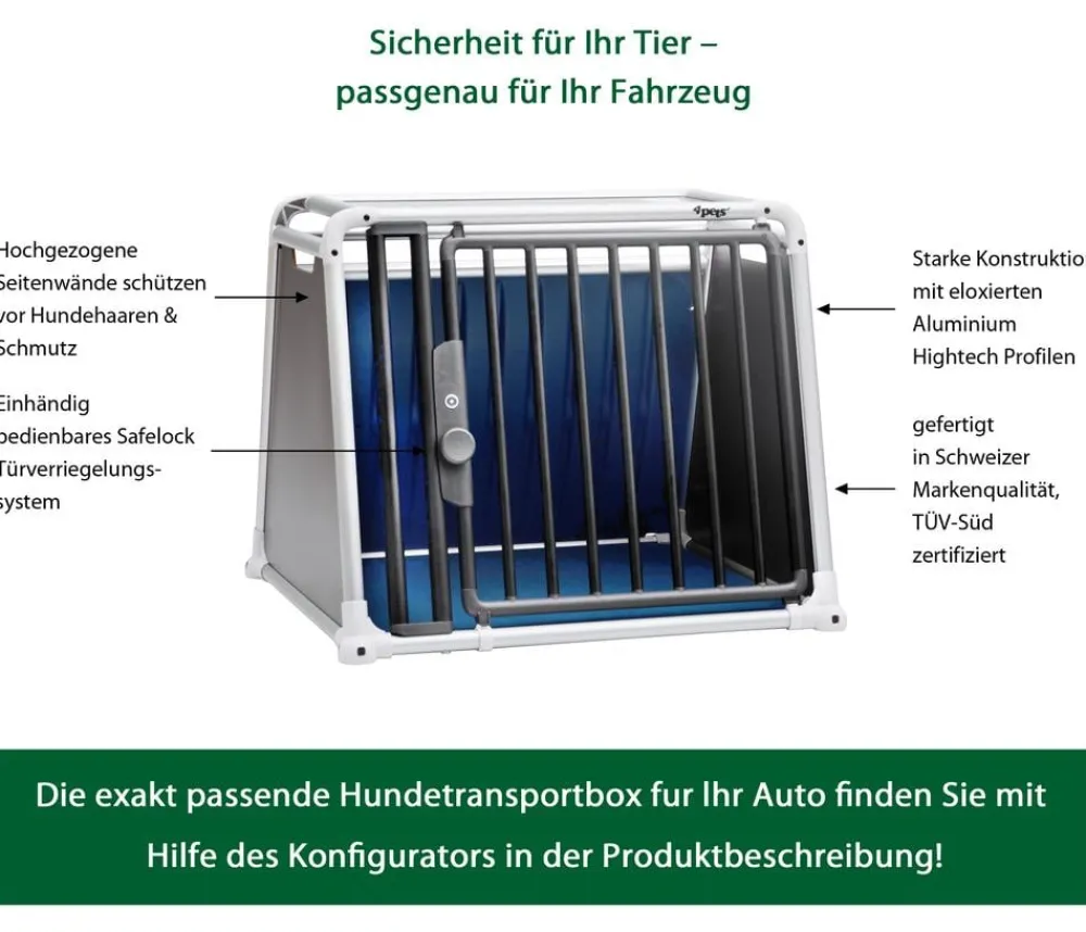 4pets® Hundetransportboxen > Hundetransportbox ECO BLACK 4