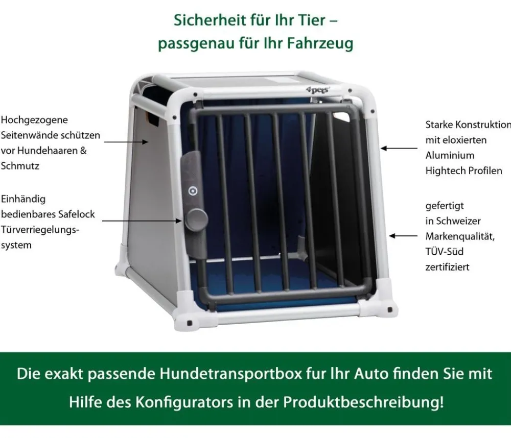 4pets® Hundetransportboxen > Hundetransportbox ECO BLACK 1