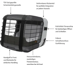 4pets® Hundetransportboxen > Transportbox CAREE, ca. B47,2/H46,5/T57 cm