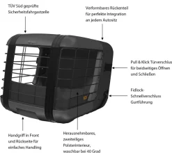 4pets® Mehr Katzenzubehör|Hundetransportboxen - Transportbox CAREE, ca. B47,2/H46,5/T57 cm Schwarz