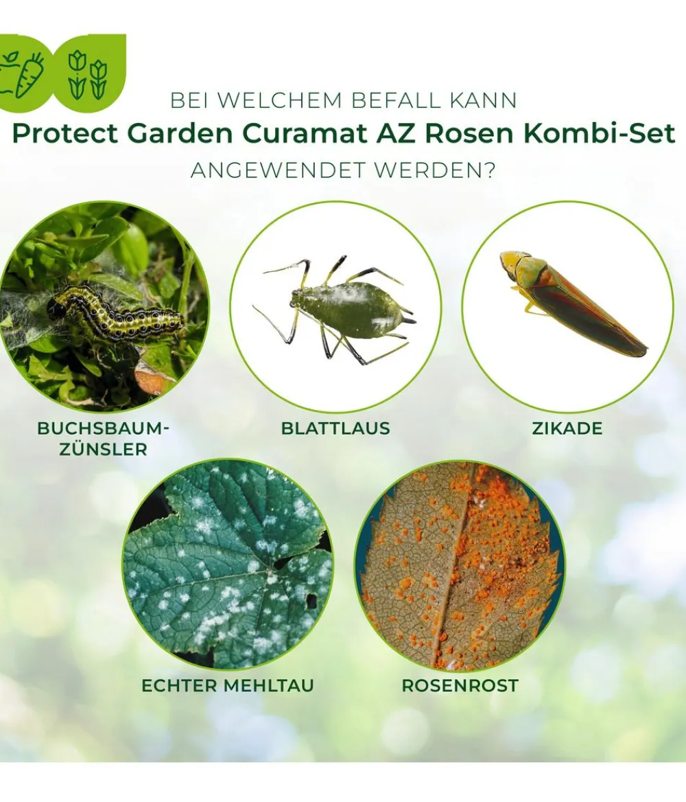 PROTECT GARDEN Curamat AZ Rosen Kombi-Set, flüssig, 2 x 4 ml + 15 ml Hot