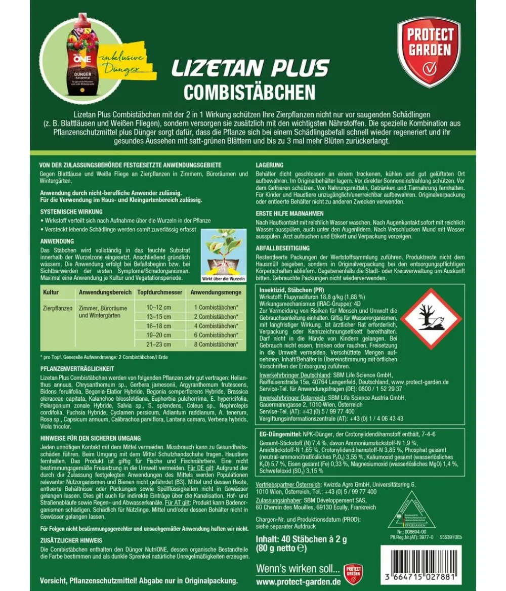 PROTECT GARDEN Schädlingsbekämpfungsmittel > Lizetan Plus Combistäbchen
