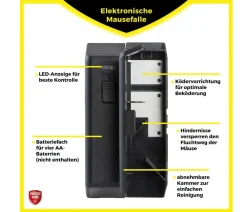 PROTECT HOME Insektenschutz & Fallen - Elektronische Mausefalle Schwarz