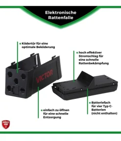 PROTECT HOME Insektenschutz & Fallen - Elektronische Rattenfalle, 1 Stk. Schwarz