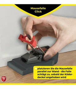 PROTECT HOME Insektenschutz & Fallen - Mausefallen Click, 3 Stk. Dunkelgrau