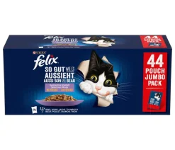 PURINA felix® Nassfutter Katze - Nassfutter für Katzen So gut wie es aussieht Geschmacksvielfalt vom Land in Gelee, 12 x 85 g