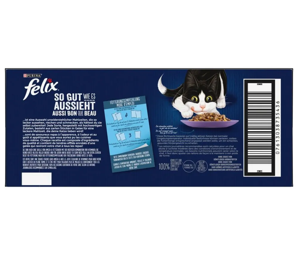 PURINA felix® Nassfutter Katze > Nassfutter für Katzen So gut wie es aussieht Gemischte Vielfalt in Gelee Adult, 44 x 85 g