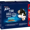 PURINA felix® Nassfutter Katze - Nassfutter für Katzen So gut wie es aussieht Geschmacksvielfalt aus dem Wasser in Gelee, 80 x 85 g