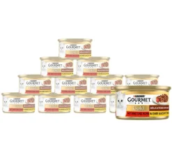 PURINA GOURMET™ Gold Nassfutter für Katzen Délicatesse en Sauce Adult, Rind & Huhn, 12 x 85 g New