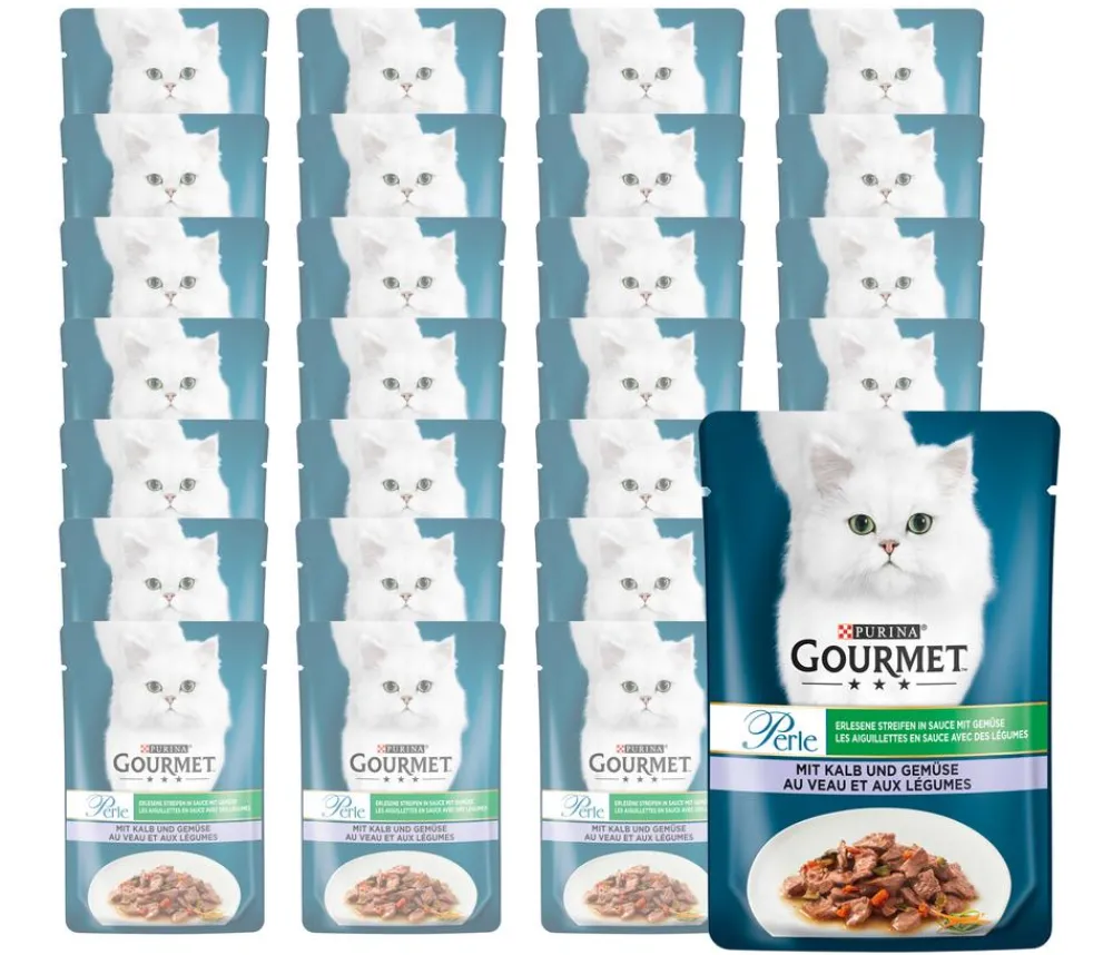 PURINA GOURMET™ Nassfutter Katze - Nassfutter für Katzen Perle Erlesene Streifen, 26 x 85 g