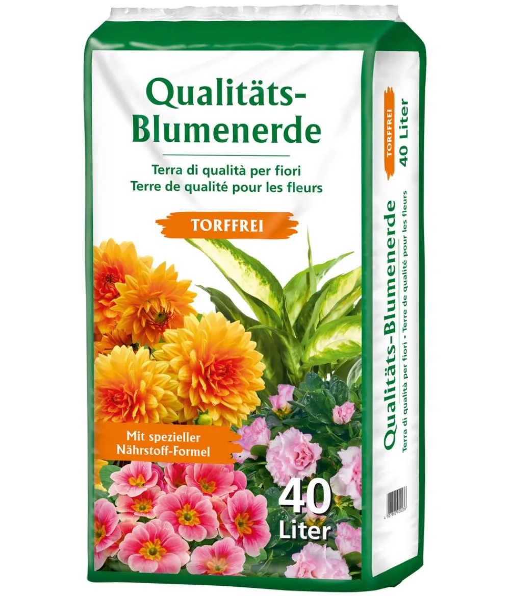 Blumenerde - Qualitätsblumenerde, torffrei, 40 l