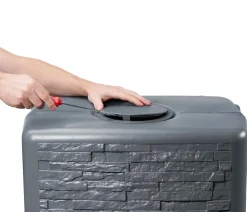 4rain Regentonnen & Zisternen > Wandtank Slim Stone Decor, 350 l, ca. B60/H184/T39 cm