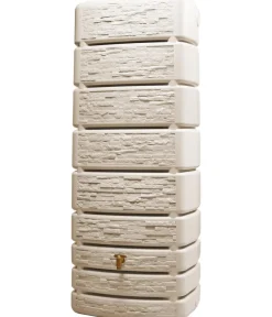 4rain Regentonnen & Zisternen - Wandtank Slim Stone Decor, 500 l Beige