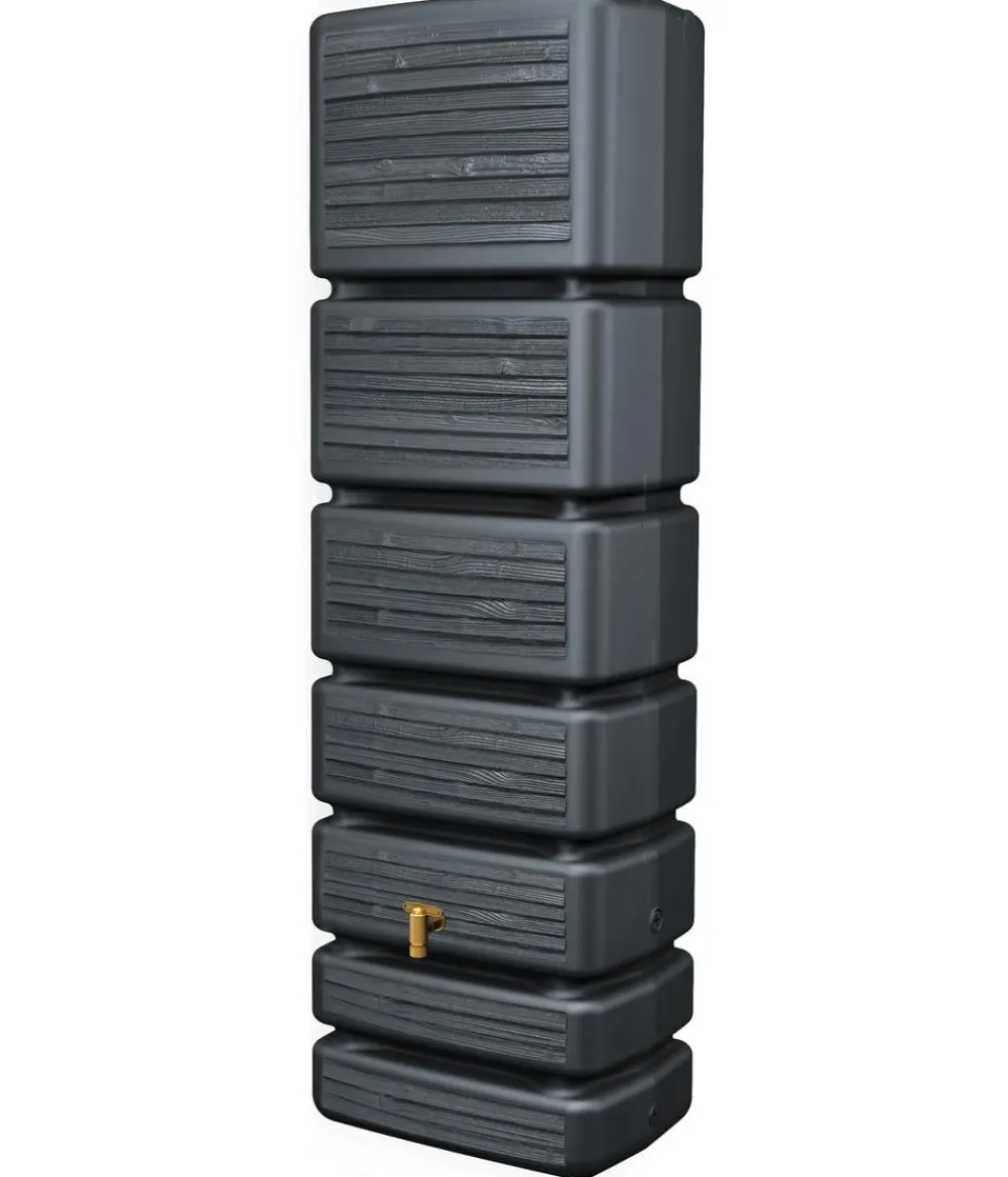 4rain Regentonnen & Zisternen > Wandtank Slim Wood Decor, 350 l, ca. B60/H184/T39 cm