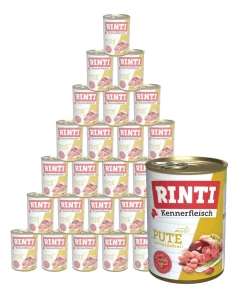 Rinti Nassfutter Hund - Kennerfleisch Nassfutter für Hunde, 24 x 400 g