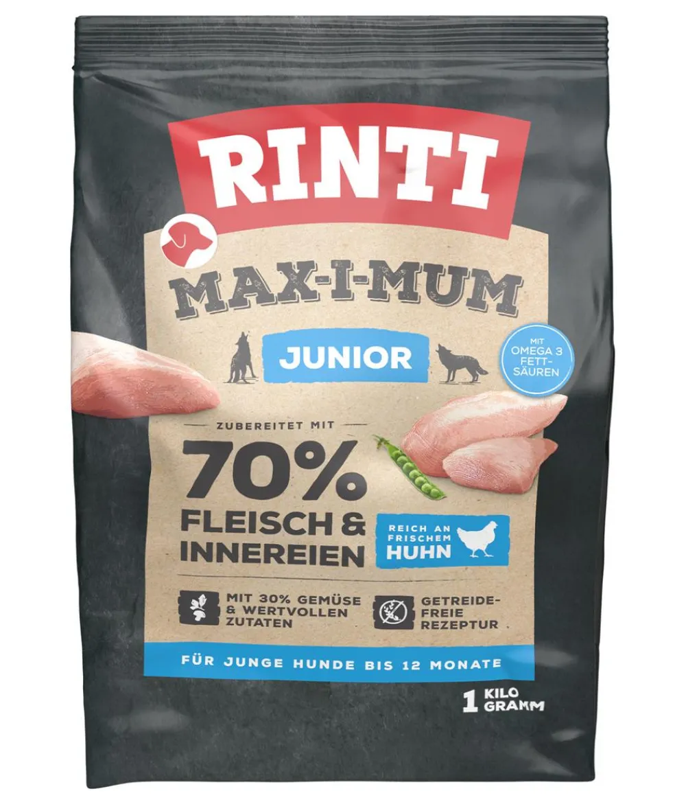 Rinti Trockenfutter Hund - Trockenfutter für Hunde MAX-I-MUM Junior, Huhn